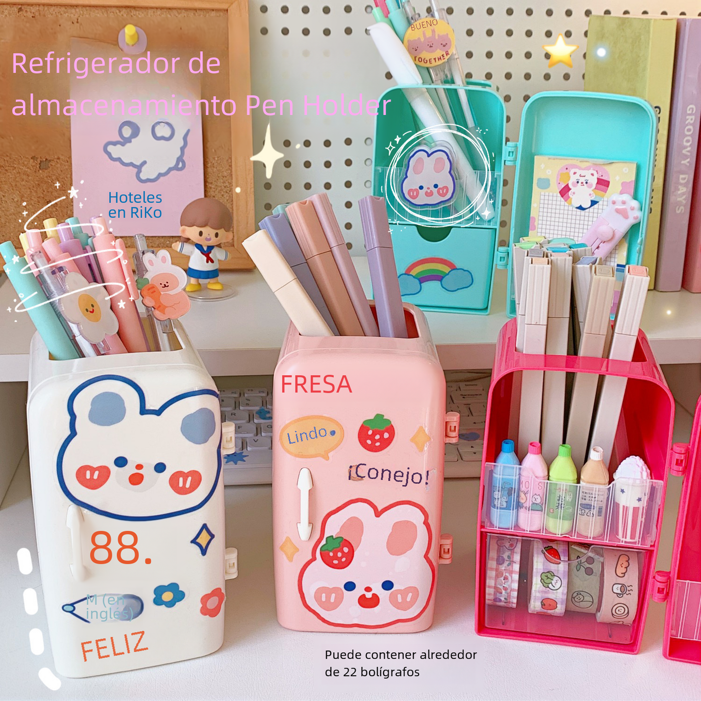Cute Creative Cartoon Refrigerator Pen Holder (Large Capacity)