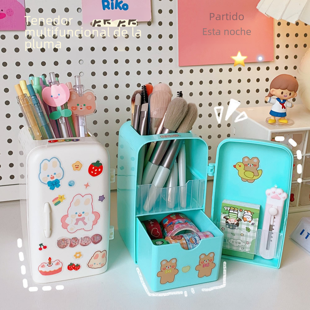 Cute Creative Cartoon Refrigerator Pen Holder (Large Capacity)