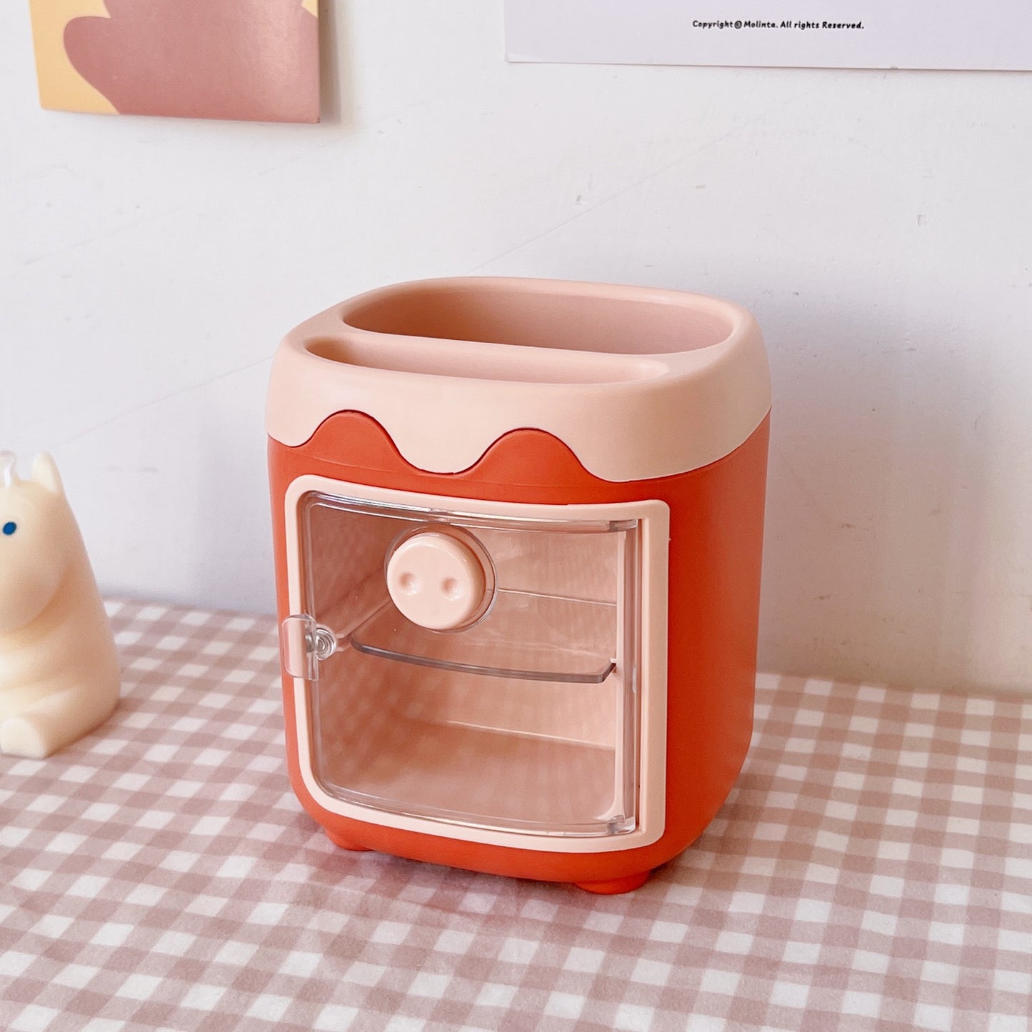 Cute Creative Cartoon Refrigerator Pen Holder (Large Capacity)