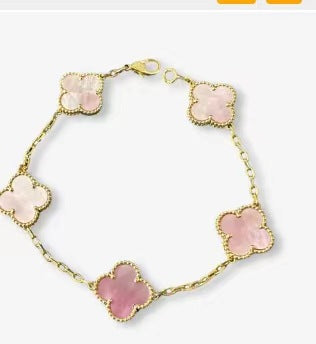 High-End Four Leaf Clover Bracelet in Titanium Steel