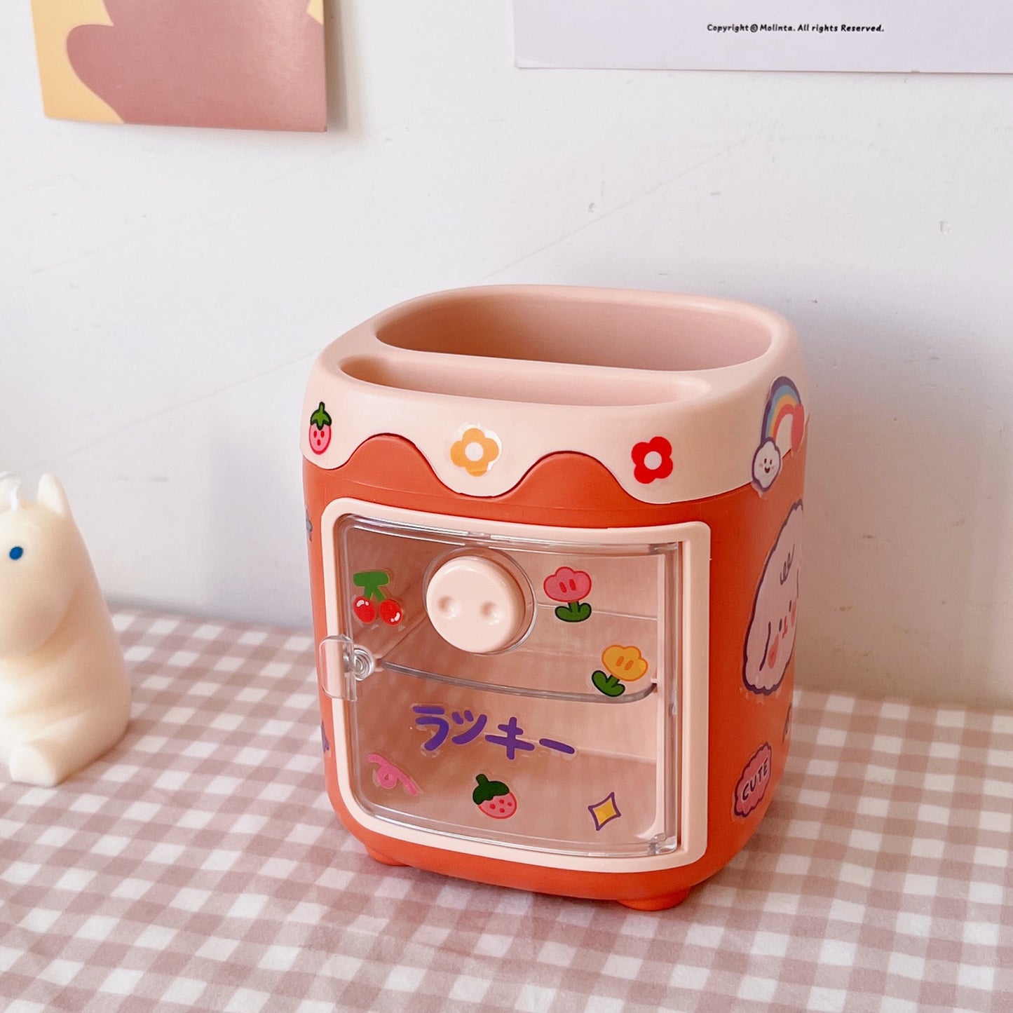 Cute Creative Cartoon Refrigerator Pen Holder (Large Capacity)